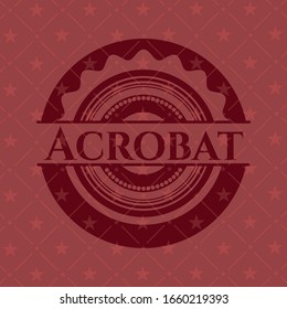 Acrobat-Rotemblem. Jahrgang. Vektorillustration Illustration. Detaillierte Angaben.