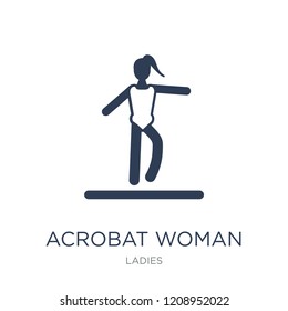 Acrobat Woman icon. Trendy flat vector Acrobat Woman icon on white background from Ladies collection, vector illustration can be use for web and mobile, eps10