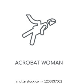 Acrobat Woman linear icon. Acrobat Woman concept stroke symbol design. Thin graphic elements vector illustration, outline pattern on a white background, eps 10.