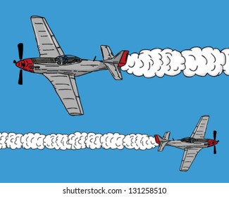 acrobatic airplane with smoke