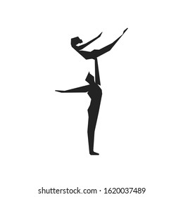 Acrobatic Gymnastic flat  logo icon 