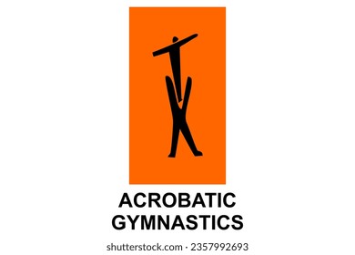 acrobatic gymnastic sport vector line icon. practice gymnastic. sport pictogram, vector illustration.