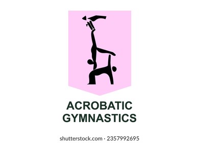 acrobatic gymnastic sport vector line icon. practice gymnastic. sport pictogram, vector illustration.