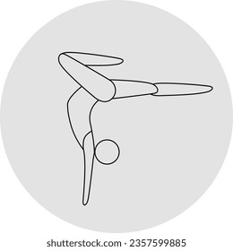 Acrobatic gymnastics competition icon. Sport sign. Line art.