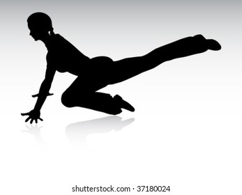 acrobatic silhouette vector illustration