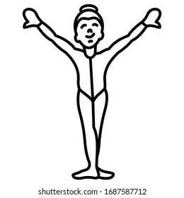 Acrobatic Stunt Performer Girl Concept, circus and amusement park things on white bakcground, Gymnast Artist Vector Icon Design