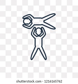 Acrobatic vector outline icon isolated on transparent background, high quality linear Acrobatic transparency concept can be used web and mobile