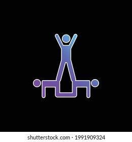 Acrobatics Acrobats Group Silhouette Blue Gradient Vector Icon