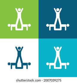 Acrobatics Acrobats Group Silhouette Flat Four Color Minimal Icon Set