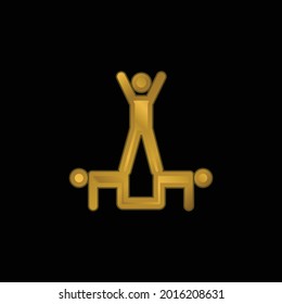 Acrobatics Acrobats Group Silhouette Gold Plated Metalic Icon Or Logo Vector