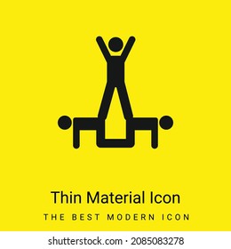 Acrobatics Acrobats Group Silhouette Minimal Bright Yellow Material Icon