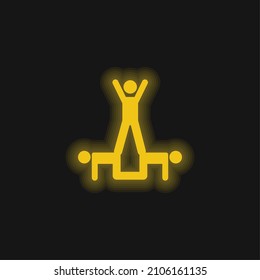 Acrobatics Acrobats Group Silhouette Yellow Glowing Neon Icon