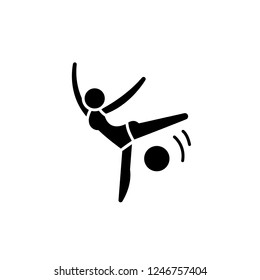 Acrobatics black icon, vector sign on isolated background. Acrobatics concept symbol, illustration 