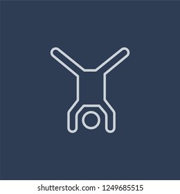 Acrobatics icon. Acrobatics linear design concept from Circus collection. Simple element vector illustration on dark blue background.