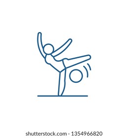 Acrobatics line icon concept. Acrobatics flat  vector symbol, sign, outline illustration.