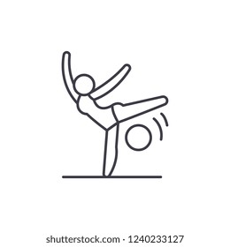Acrobatics line icon concept. Acrobatics vector linear illustration, symbol, sign