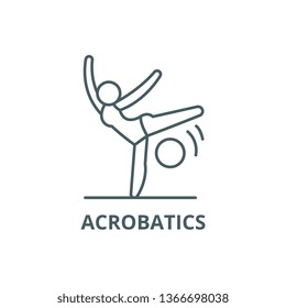 Acrobatics line icon, vector. Acrobatics outline sign, concept symbol, flat illustration