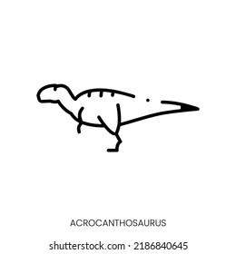 acrocanthosaurus icon. Linear style sign isolated on white background. Vector illustration