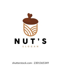 Acron Logo, Premium Design Simple Vintage Retro Style, Vector Oak Nuts Acorns, Icon Symbol Illustration Template