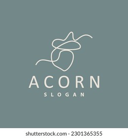 Acron Logo, Premium Design Simple Vintage Retro Style, Vector Oak Nuts Acorns, Icon Symbol Illustration Template