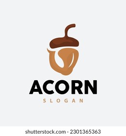 Acron Logo, Premium Design Simple Vintage Retro Style, Vector Oak Nuts Acorns, Icon Symbol Illustration Template