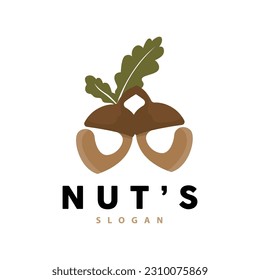 Acron Logo, Premium Design Simple Vintage Retro Style, Vector Oak Nuts Acorns, Icon Symbol Illustration Template