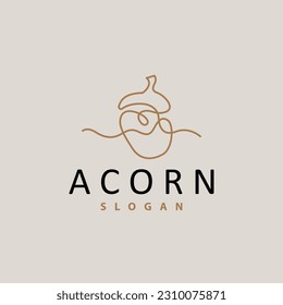 Acron Logo, Premium Design Simple Vintage Retro Style, Vector Oak Nuts Acorns, Icon Symbol Illustration Template