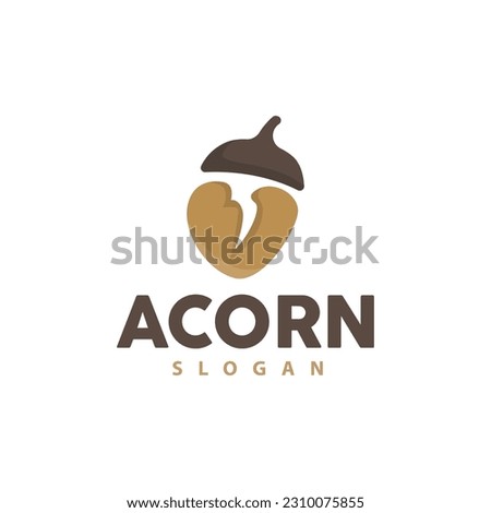 Acron Logo, Premium Design Simple Vintage Retro Style, Vector Oak Nuts Acorns, Icon Symbol Illustration Template