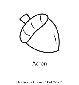 Ilustración de diseño de icono de contorno vector Acron. Símbolo de la naturaleza sobre el fondo blanco Archivo EPS 10