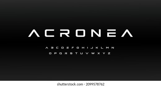 acronea , an Abstract technology space font and alphabet. techno effect fonts designs. Typography digital sci-fi concept. vector illustration