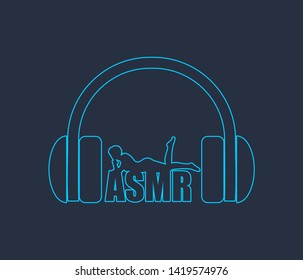 Acronym ASMR - Autonomous Sensory Meridian Response. Health care conceptual image. Woman silhouette
