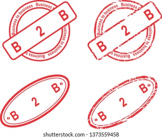 acronym B2B red stamp isoalted collection in vector format