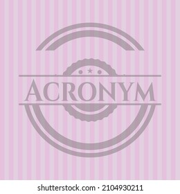 Tarjeta de acrónimo con fondo rosa. Diseño conceptual.