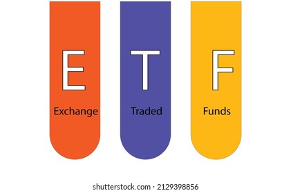 The Acronym of ETF  - Financial Illustration - vector Abbreviation 