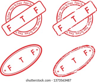 acronym FTF red stamp isoalted collection in vector format