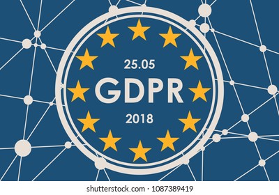 Acronym GDPR - General Data Protection Regulation. Internet conceptual image. Cyber security and privacy.