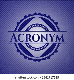 Acronym with jean texture