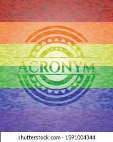 Acronym lgbt colors emblem. Vector Illustration. Mosaic.