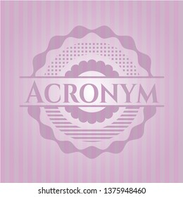 Acronym pink emblem