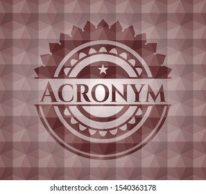 Acronym red seamless geometric pattern emblem. Seamless.