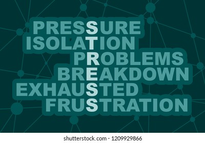 Acronym Stress. Connected lines with dots backdrop