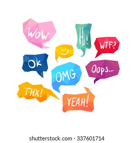 acronyms and abbreviations in speech bubbles 