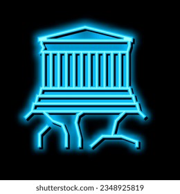 acropolis ancient greece architecture building neon light sign vector. acropolis ancient greece architecture building illustration