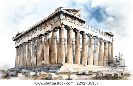 The Acropolis of Athens the best known acropolis in the world watercolor painting