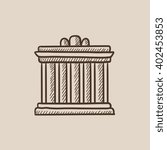 Acropolis of Athens sketch icon.