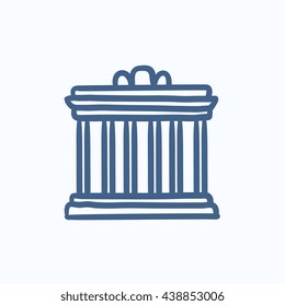Acropolis of Athens vector sketch icon isolated on background. Hand drawn Acropolis of Athens icon. Acropolis of Athens sketch icon for infographic, website or app.