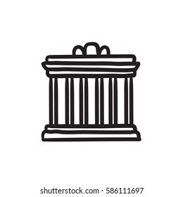 Acropolis of Athens vector sketch icon isolated on background. Hand drawn Acropolis of Athens icon. Acropolis of Athens sketch icon for infographic, website or app.