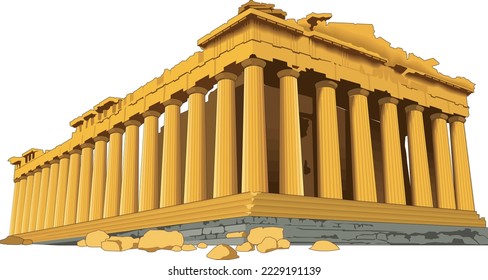 Akropolis auf der Parthenon-Vektorgrafik