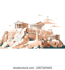 Acropolis vector isolated on white