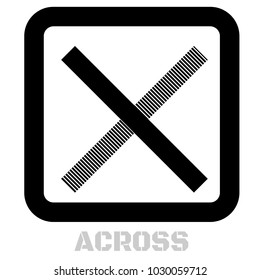 Across conceptual graphic icon. Design language element, graphic sign.